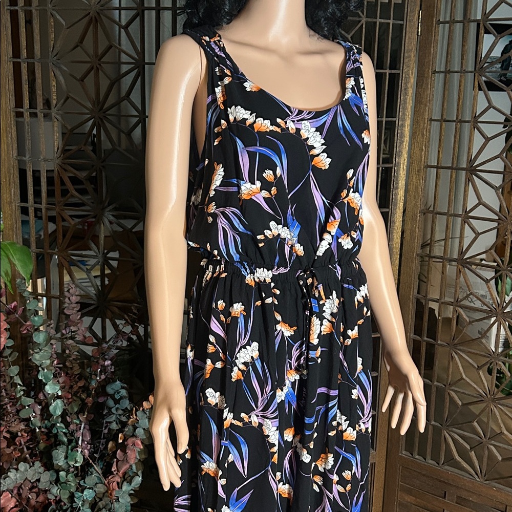 ANA SLEEVELESS TROPICAL MAXI DRESS XL - Picture 2 of 15